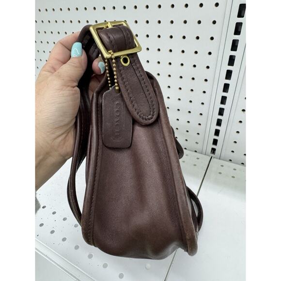 VINTAGE y2k COACH LEGACY SMALL FLAP CROSSBODY Brown LEATHER #9965 (pu100thrift - Picture 3 of 8